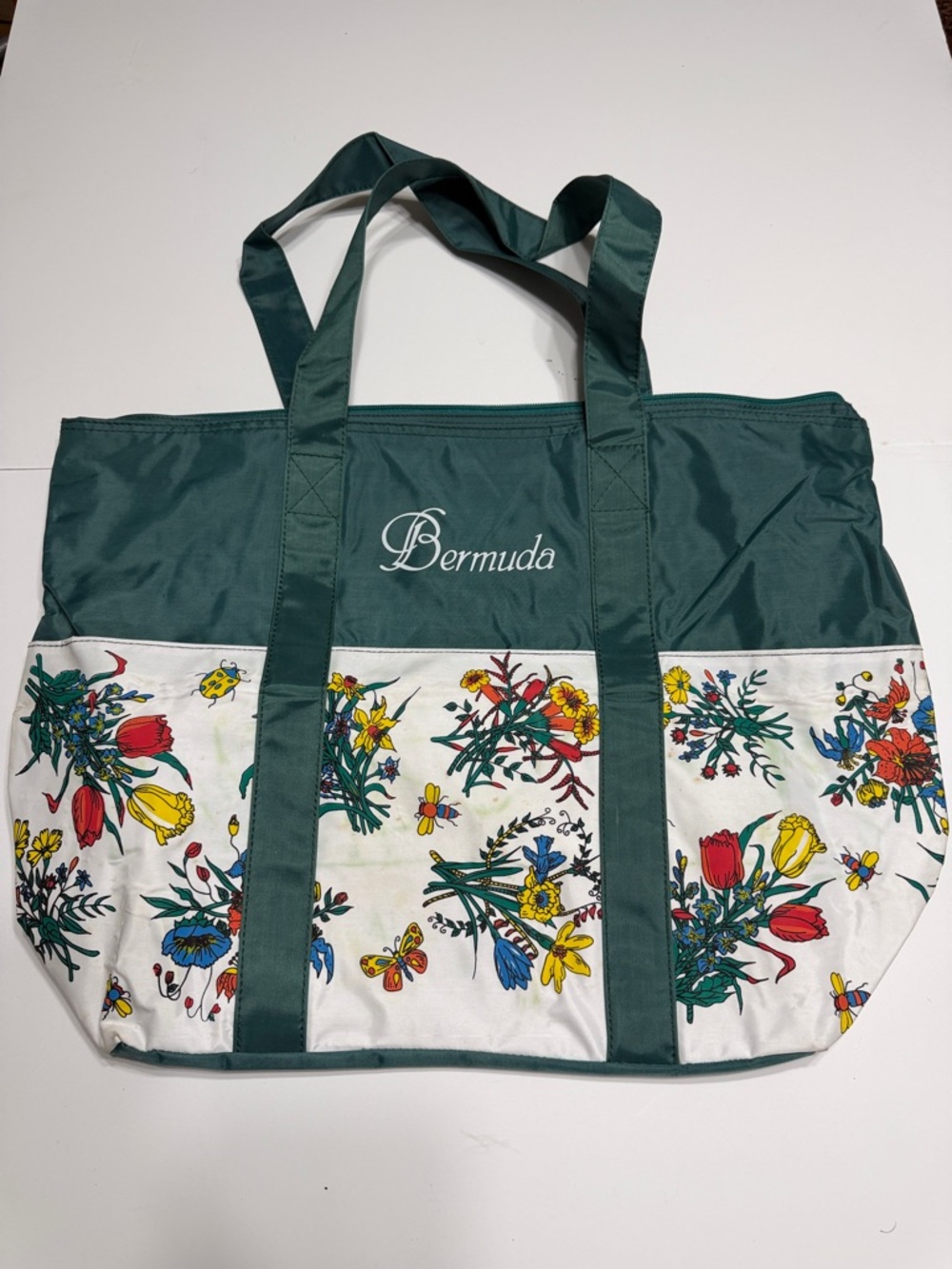 Green Bermuda Floral Tote Bag